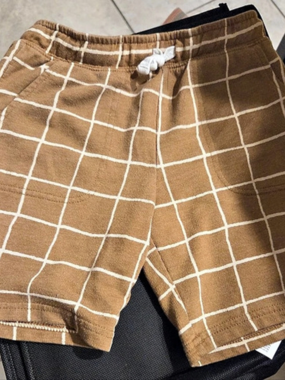 Cut & Jack Checkered Shorts in Brown & White Size 5T